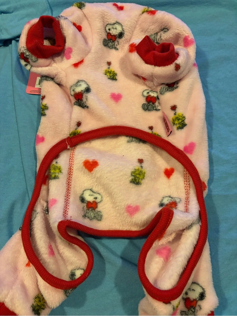 Peanuts Pink & Red Valentine Pet Pajama with Snoopy